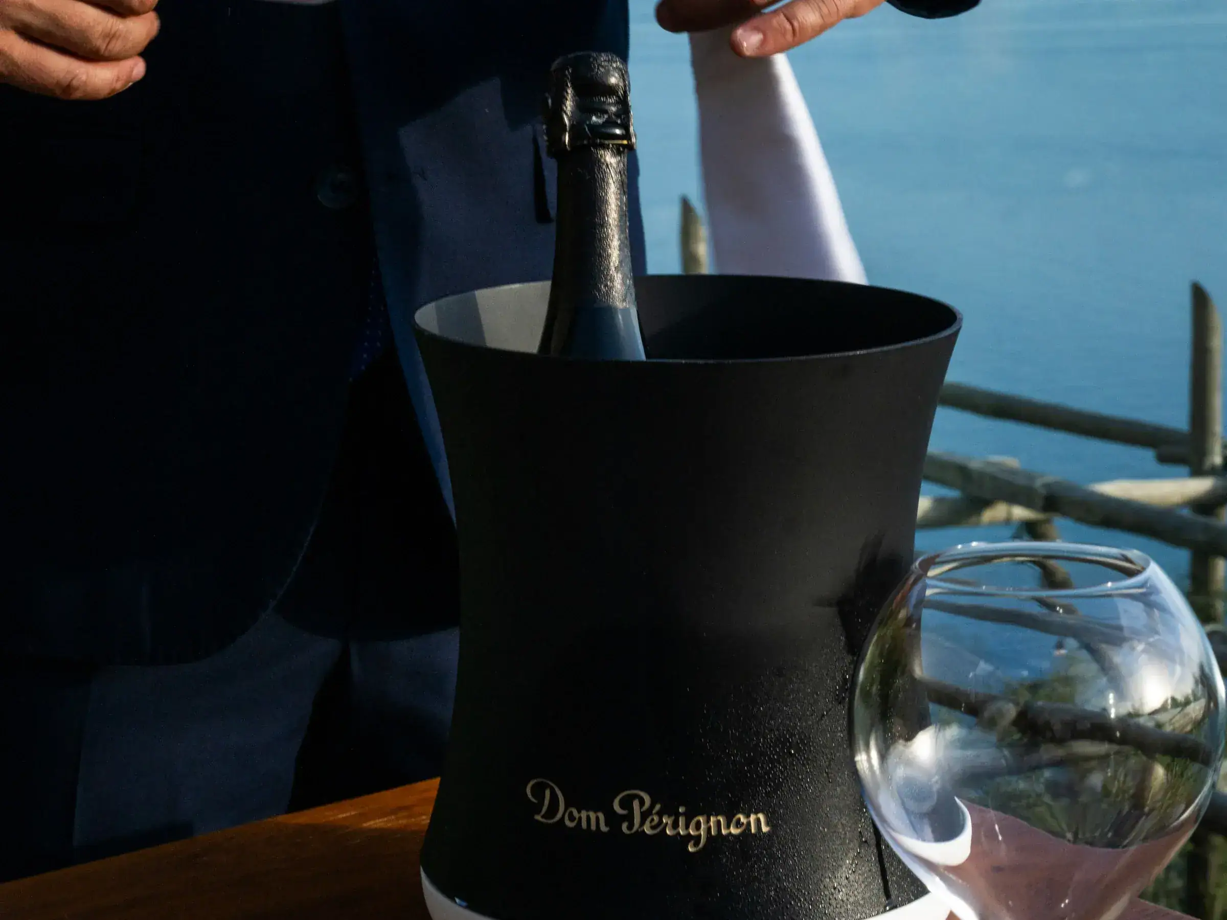 Dom Pérignon service on the terrace