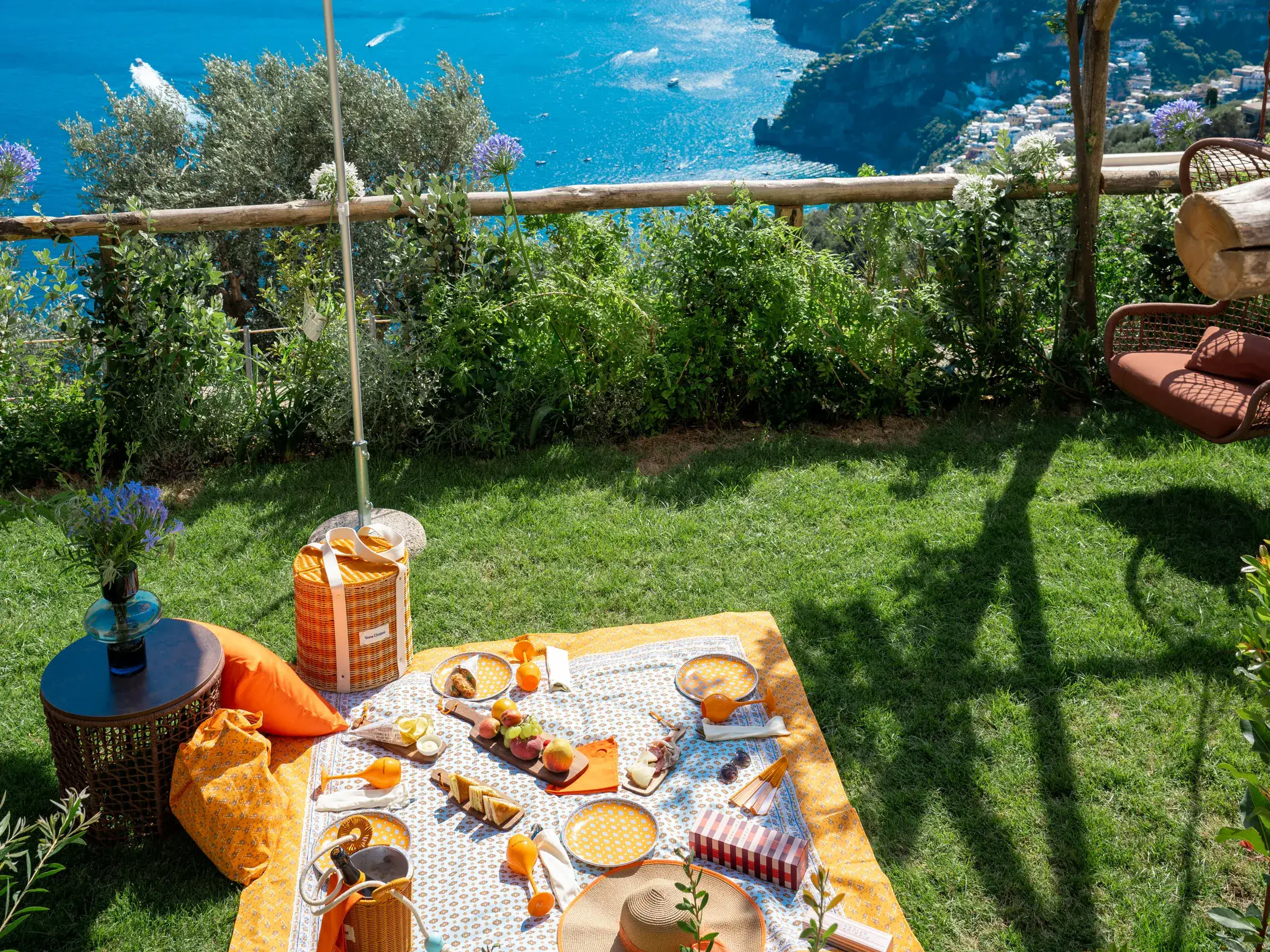 Picnic in the gardens, facing the coast
